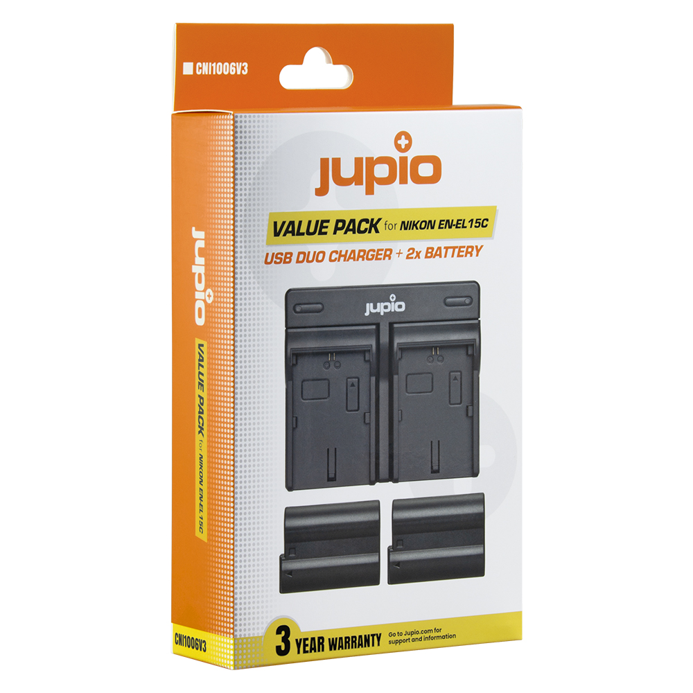 Afbeelding van Jupio Value Pack: 2x Battery EN-EL15C 2100mAh + USB Dual Charger